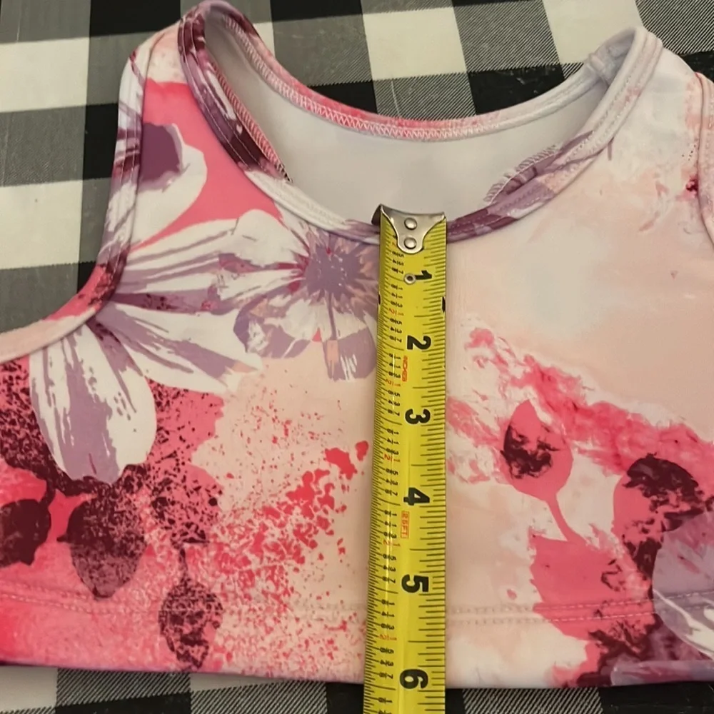 Justice Girl’s Pink Floral Sports Bra Top Size Small 7/8